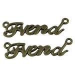 Подвеска металлическая Friend 35*10 мм. Цвет бронза. ОПТ