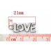 Подвеска металлическая Love 22*8 мм. Цвет черненое серебро